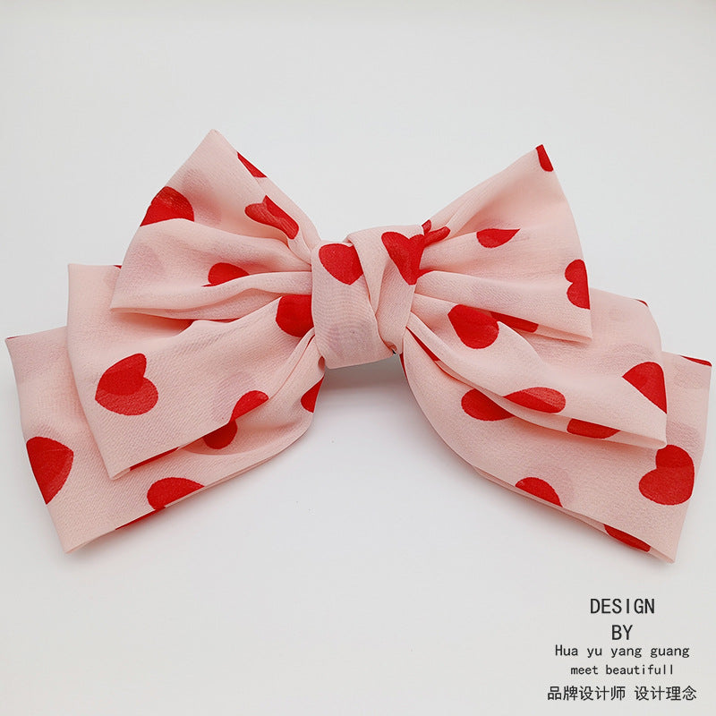 Wholesale Bow Ponytail Love Polka Dot Spring Clip
